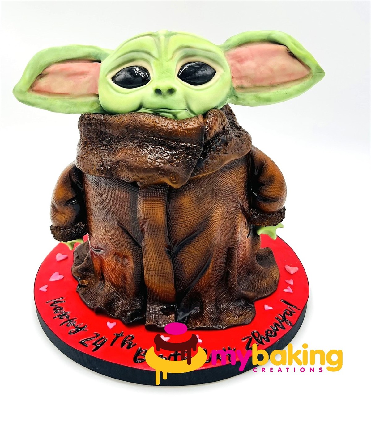 Sculpted Baby Yoda custom cake